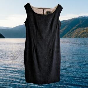 Positive Attitude 14 sleeveless black sheath dress. Office, travel, party.